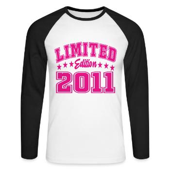 Limited Edition 2011 - Unisex Baseballshirt langarm - Weiß/Schwarz - Vorne - Nik (191cm)