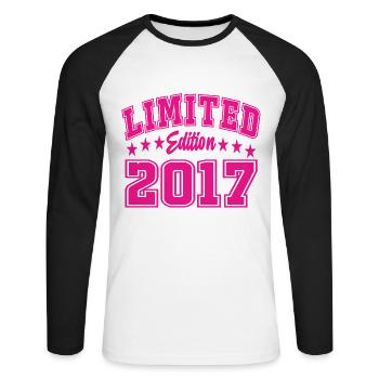 Édition limitée 2017 - T-shirt baseball manches longues Homme - blanc/noir - Devant - Nik (191cm)