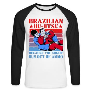Jiu-Jitsu brésilien parce que vous pourriez manquer de - T-shirt baseball manches longues Homme - blanc/noir - Devant - Nik (191cm)
