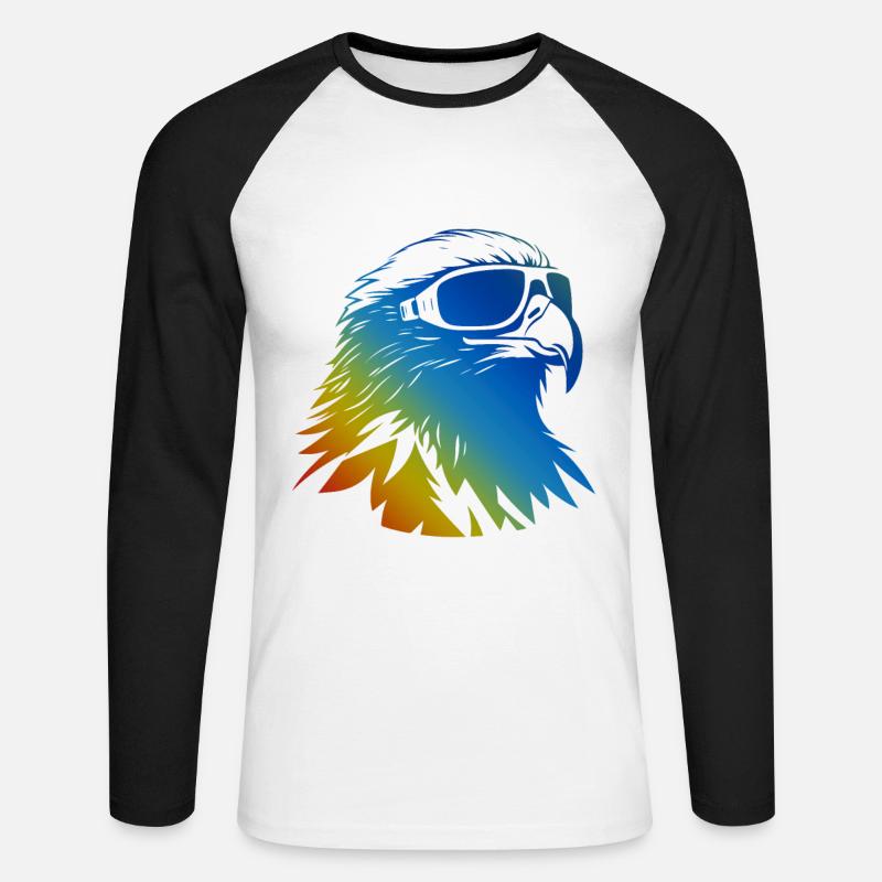 Ski Adler Bunt - Unisex Baseballshirt langarm - Weiß/Schwarz