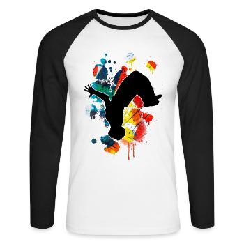 Free running - Unisex Long Sleeve Baseball T-Shirt - white/black - Front - Nik (191cm)