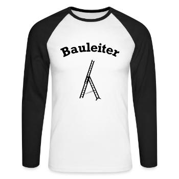 Bauleiter Baustelle Baustellen lustig - Unisex Baseballshirt langarm - Weiß/Schwarz - Vorne - Nik (191cm)