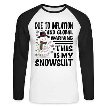 En raison de l’augmentation des prix - Habit de neige - T-shirt baseball manches longues Homme - blanc/noir - Devant - Nik (191cm)