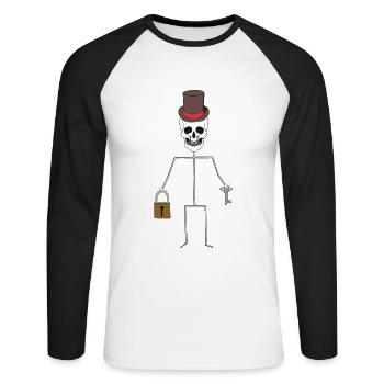 Schloss Herr Geist Gespenst Mitternacht Gespenst - Unisex Baseballshirt langarm - Weiß/Schwarz - Vorne - Nik (191cm)