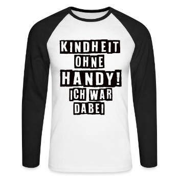 Kindheit Ohne Handy Ich War Dabei 90er Jahre - Unisex Baseballshirt langarm - Weiß/Schwarz - Vorne - Nik (191cm)