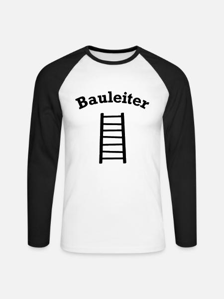 Bauleiter Outfit Handwerker - Unisex Baseballshirt langarm - Weiß/Schwarz