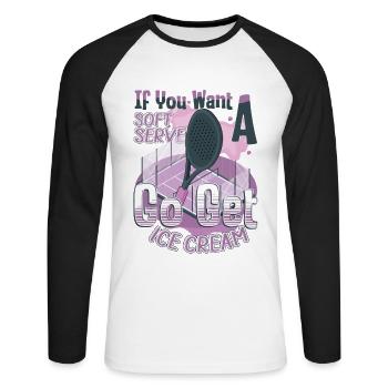 Wenn Sie Einen Weichen Aufschlag Wünschen - Unisex Baseballshirt langarm - Weiß/Schwarz - Vorne - Nik (191cm)