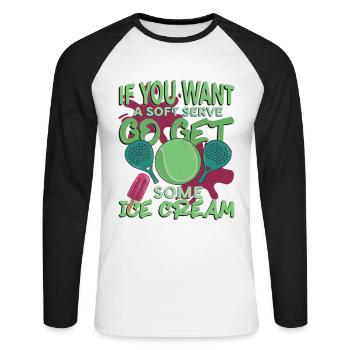 Wenn Sie Einen Weichen Aufschlag Wünschen - Unisex Baseballshirt langarm - Weiß/Schwarz - Vorne - Nik (191cm)