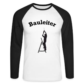 lustiges Bauleiter Baustellen Zubehör - Unisex Baseballshirt langarm - Weiß/Schwarz - Vorne - Nik (191cm)