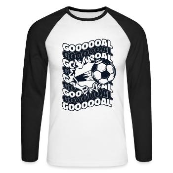 Goal Soccer Goal Keeper Futbol Coach Soccer - Unisex Long Sleeve Baseball T-Shirt - white/black - Front - Nik (191cm)