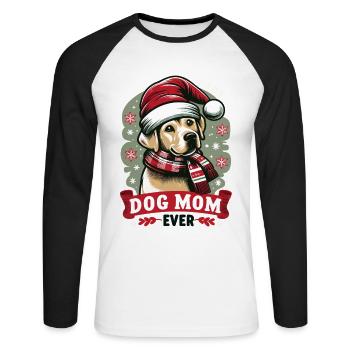Meilleure maman de chien de tous les temps Chien Chiens Meilleure maman de chien - T-shirt baseball manches longues Homme - blanc/noir - Devant - Nik (191cm)