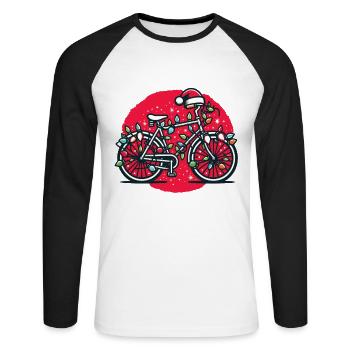 Cyclisme Vélo Cyclisme Cycliste - T-shirt baseball manches longues Homme - blanc/noir - Devant - Nik (191cm)