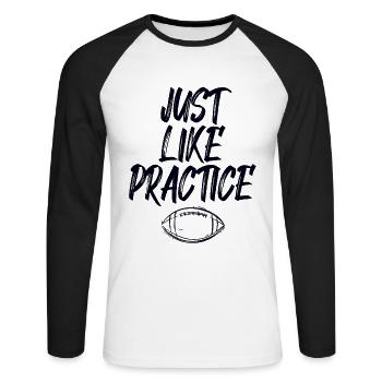 Tout comme pratiquer le football américain - T-shirt baseball manches longues Homme - blanc/noir - Devant - Nik (191cm)