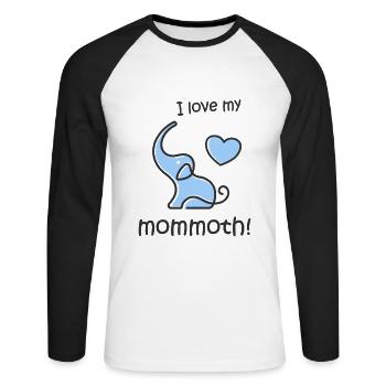Fans de l’âge de glace de l’éléphant mammouth et futures mamans - T-shirt baseball manches longues Homme - blanc/noir - Devant - Nik (191cm)