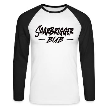 Saarbrigger Bub Saarland Saarländisch Dialekt Saar - Unisex Baseballshirt langarm - Weiß/Schwarz - Vorne - Nik (191cm)