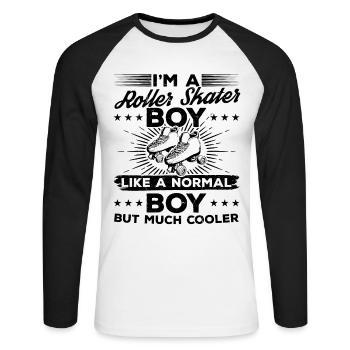 I'm A Roller Skater Boy Like A Normal Boy But Much - Unisex Long Sleeve Baseball T-Shirt - white/black - Front - Nik (191cm)