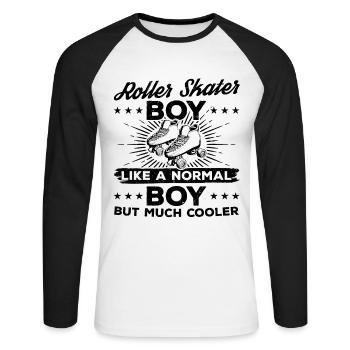 Roller Skater Boy Comme Un Garçon Normal Mais Beaucoup Coole - T-shirt baseball manches longues Homme - blanc/noir - Devant - Nik (191cm)