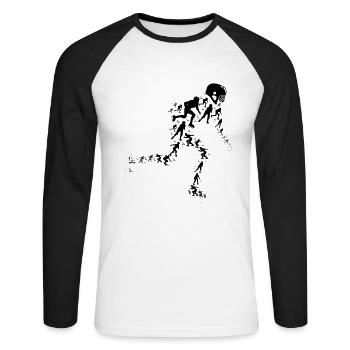 Roller Skating Silhouette Roller Skater Silhouette - Unisex Baseballshirt langarm - Weiß/Schwarz - Vorne - Nik (191cm)