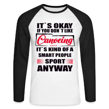 Ce n’est pas grave si vous n’aimez pas le canoë - T-shirt baseball manches longues Homme - blanc/noir - Devant - Nik (191cm)