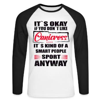 Ce n’est pas grave si vous n’aimez pas le canicross - T-shirt baseball manches longues Homme - blanc/noir - Devant - Nik (191cm)