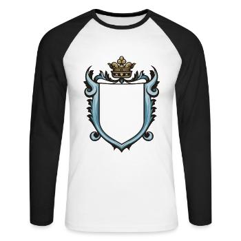 Coat of Arms Royal Ornaments Symbol - Unisex Long Sleeve Baseball T-Shirt - white/black - Front - Nik (191cm)