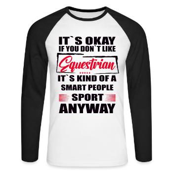 Ce n’est pas grave si vous n’aimez pas l’équitation - T-shirt baseball manches longues Homme - blanc/noir - Devant - Nik (191cm)