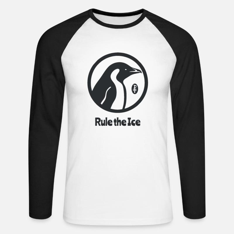 Beherrsche das Eis, ein Pinguin - Unisex Baseballshirt langarm - Weiß/Schwarz