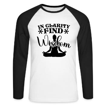 Yoga Mindfulness Practic Meditation Manifestation - Unisex Long Sleeve Baseball T-Shirt - white/black - Front - Nik (191cm)