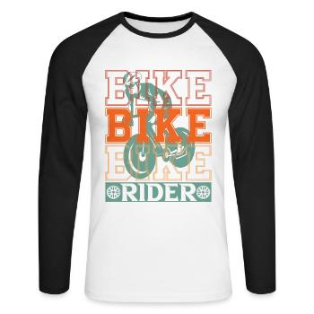 Rad Bike Fahrrad Mountainbike Fahrradkurier - Unisex Baseballshirt langarm - Weiß/Schwarz - Vorne - Nik (191cm)