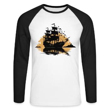 Sea Shanty Design Für Lieben Beim Singen Von - Unisex Baseballshirt langarm - Weiß/Schwarz - Vorne - Nik (191cm)