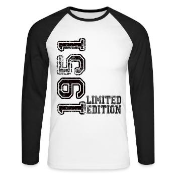 Édition limitée 1951 - T-shirt baseball manches longues Homme - blanc/noir - Devant - Nik (191cm)