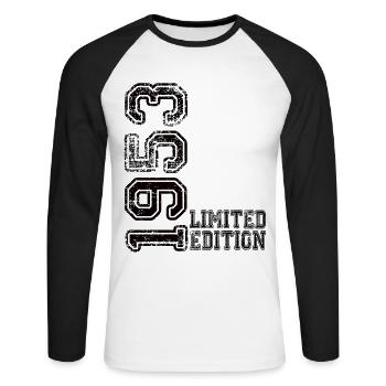 Édition limitée 1953 - T-shirt baseball manches longues Homme - blanc/noir - Devant - Nik (191cm)