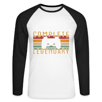 Level 20 Komplett 2004, Geburtstagsgeschenk - Unisex Baseballshirt langarm - Weiß/Schwarz - Vorne - Nik (191cm)