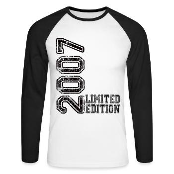 Limited Edition 2007 - Unisex Baseballshirt langarm - Weiß/Schwarz - Vorne - Nik (191cm)