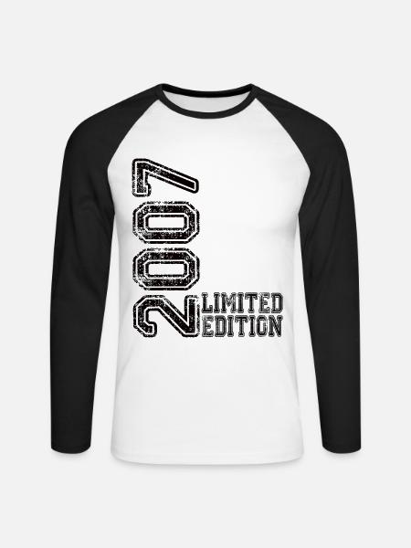 Limited Edition 2007 - Unisex Baseballshirt langarm - Weiß/Schwarz