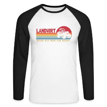 Landwirt mehr als ein Beruf Biobauer Bauer - Unisex Baseballshirt langarm - Weiß/Schwarz - Vorne - Nik (191cm)