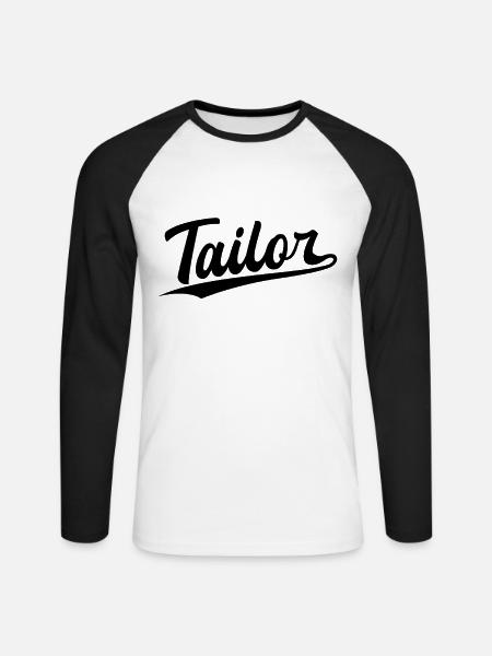 Retro Swoosh Job - Tailor - Unisex Long Sleeve Baseball T-Shirt - white/black