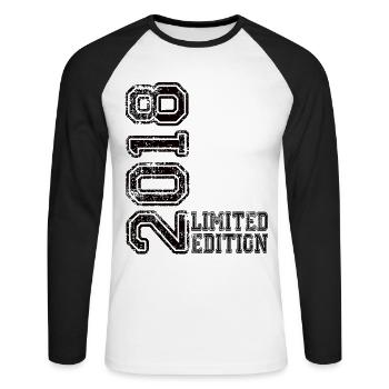 Limited Edition 2018 - Unisex Baseballshirt langarm - Weiß/Schwarz - Vorne - Nik (191cm)
