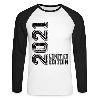 Limited Edition 2021 - Unisex Long Sleeve Baseball T-Shirt - white/black - Front - Nik (191cm)