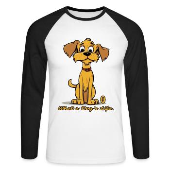 Quelle vie de chien - Un chien mignon - T-shirt baseball manches longues Homme - blanc/noir - Devant - Nik (191cm)