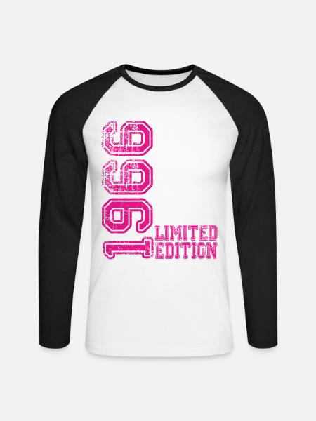 Limited Edition 1966 - Unisex Long Sleeve Baseball T-Shirt - white/black