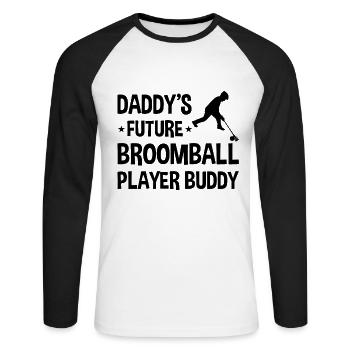 Daddy's Future Broomball Player Buddy - Broomball - T-shirt baseball manches longues Homme - blanc/noir - Devant - Nik (191cm)