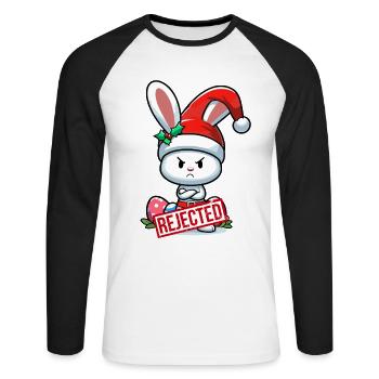 Beleidigter Osterhase Weihnachten lustig Geschenk - Unisex Baseballshirt langarm - Weiß/Schwarz - Vorne - Nik (191cm)