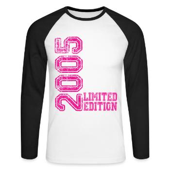 Limited Edition 2005 - Unisex Long Sleeve Baseball T-Shirt - white/black - Front - Nik (191cm)