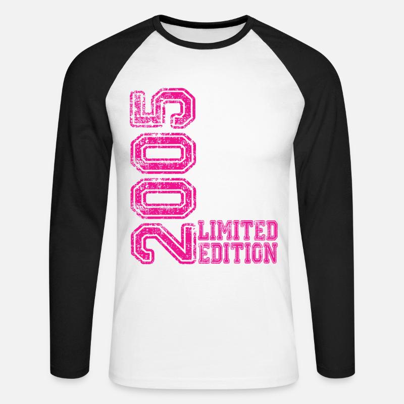 Limited Edition 2005 - Unisex Baseballshirt langarm - Weiß/Schwarz
