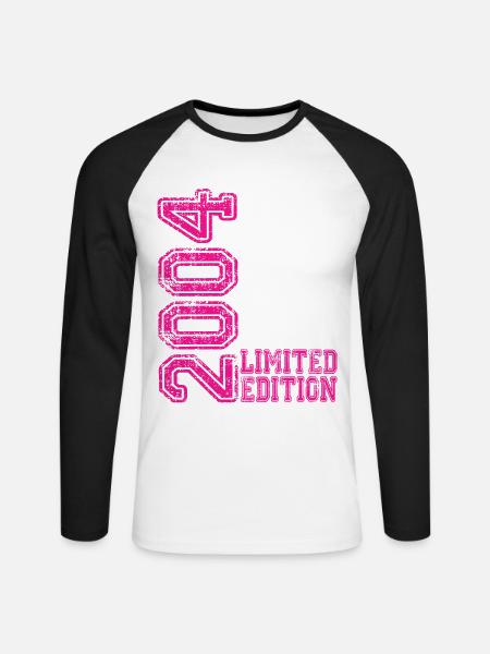 Limited Edition 2004 - Unisex Baseballshirt langarm - Weiß/Schwarz