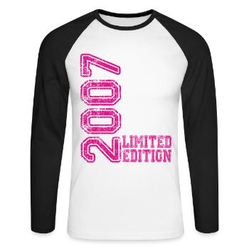 Limited Edition 2007 - Unisex Baseballshirt langarm - Weiß/Schwarz - Vorne - Nik (191cm)