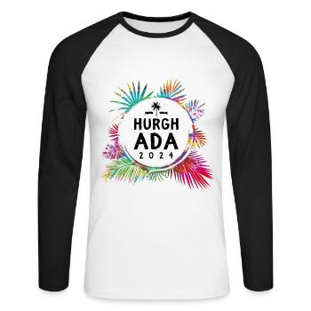 Hurghada 2024 Bunt - Unisex Baseballshirt langarm - Weiß/Schwarz - Vorne - Nik (191cm)