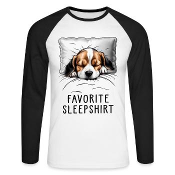 Beagle Favorite Sleepshirt - Unisex Long Sleeve Baseball T-Shirt - white/black - Front - Nik (191cm)