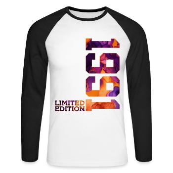 LIMITED EDITION 1991 35 YEARS 35TH BIRTHDAY - Unisex Long Sleeve Baseball T-Shirt - white/black - Front - Nik (191cm)